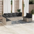 Afuera Living Contemporary 8 Piece Steel Large Sofa Set in Gray