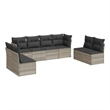 Afuera Living Contemporary 8 Piece Steel Large Sofa Set in Gray