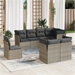 Afuera Living Contemporary 8 Piece Steel Medium Sofa Set in Gray