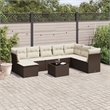 Afuera Living Contemporary Steel Large Sofa Set in Brown/Cream