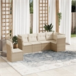 Afuera Living Contemporary 6 Piece Steel Large Sofa Set in Beige