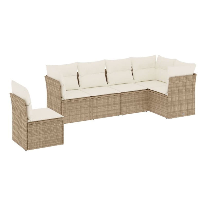 Afuera Living Contemporary 6 Piece Steel Large Sofa Set in Beige