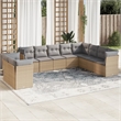 Afuera Living Contemporary 10 Piece Steel Small Sofa Set in Beige