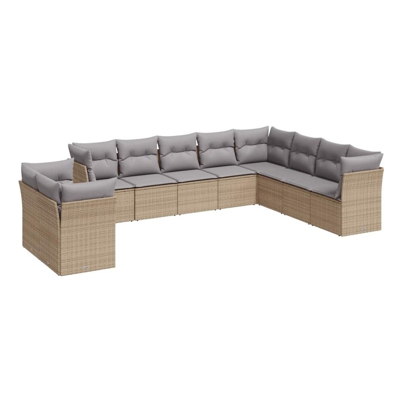 Afuera Living Contemporary 10 Piece Steel Small Sofa Set in Beige