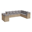 Afuera Living Contemporary 10 Piece Steel Small Sofa Set in Beige