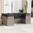 Afuera Living 6 Piece Small Sofa Set in Light Gray/Dark Gray