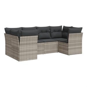 Afuera Living 6 Piece Small Sofa Set in Light Gray/Dark Gray