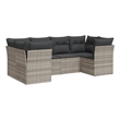 Afuera Living 6 Piece Small Sofa Set in Light Gray/Dark Gray