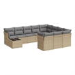 Afuera Living Contemporary 11 Piece Large Sofa Set in Gray/Beige
