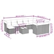 Afuera Living Contemporary Synthetic Poly Rattan 11 Piece  Sofa Set in Black