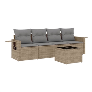 afuera living contemporary 5 piece steel large sofa set in beige