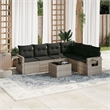 Afuera Living Contemporary 7 Piece Steel Small Sofa Set in Gray