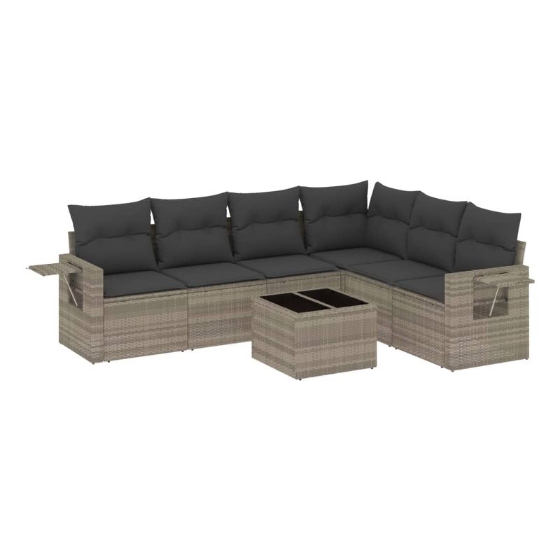 Afuera Living Contemporary 7 Piece Steel Small Sofa Set in Gray