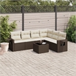Afuera Living Contemporary 7 Piece Steel Large Sofa Set in Brown