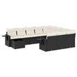 Afuera Living Contemporary 11 Piece Steel Sofa Set in Black/Cream