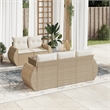 Afuera Living Contemporary 6 Piece Steel Small Sofa Set in Beige