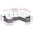 Afuera Living Contemporary 7 Piece Steel Large Sofa Set in Gray