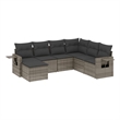 Afuera Living Contemporary 7 Piece Steel Large Sofa Set in Gray