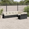 Afuera Living Contemporary 9 Piece Steel Large Sofa Set in Black