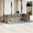 Afuera Living Contemporary 10 Piece Steel Large Sofa Set in Beige