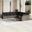 Afuera Living Contemporary 10 Piece Steel Large Sofa Set in Gray