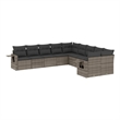 Afuera Living Contemporary 10 Piece Steel Large Sofa Set in Gray