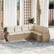Afuera Living Contemporary 6 Piece Steel Large Sofa Set in Beige