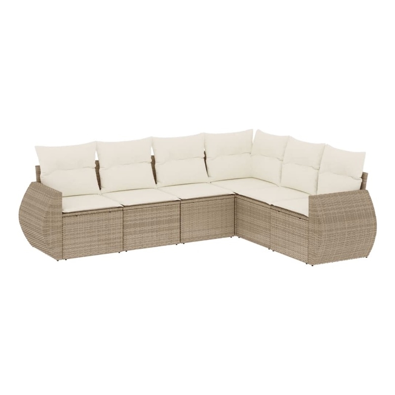 Afuera Living Contemporary 6 Piece Steel Large Sofa Set in Beige