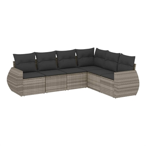 Afuera Living Contemporary Poly Rattan Small Sofa Set in Gray