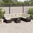 Afuera Living Contemporary 9 Piece Large Sofa Set in Brown/Cream