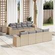 Afuera Living Contemporary 9 Piece Steel Large Sofa Set in Beige