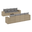 Afuera Living Contemporary 9 Piece Steel Large Sofa Set in Beige