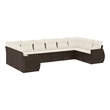 Afuera Living Contemporary 10 Piece Steel Sofa Set in Brown/Cream