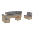 Afuera Living Contemporary 9 Piece Steel Sofa Set in Gray/Beige