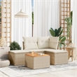 Afuera Living Contemporary 5 Piece Steel Small Sofa Set in Beige