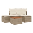 Afuera Living Contemporary 5 Piece Steel Small Sofa Set in Beige