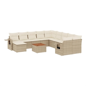 Afuera Living Contemporary 12 Piece Poly Rattan Patio Sofa Set