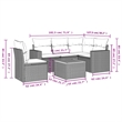 Afuera Living Contemporary 6 Piece Steel Small Sofa Set in Gray/Beige