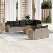 Afuera Living Contemporary 9 Piece Steel Large Sofa Set in Gray