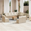 Afuera Living Contemporary 14 Piece Steel Large Sofa Set in Beige