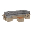 Afuera Living Contemporary 8 Piece Steel Sofa Set in Gray/Beige