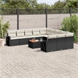 Afuera Living Contemporary Steel Large Sofa Set in Black/Cream