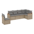 Afuera Living Contemporary 6 Piece Steel Large Sofa Set in Beige