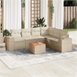 Afuera Living Contemporary 7 Piece Steel Sofa Set in Cream/Beige