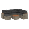 Afuera Living Contemporary 8 Piece Steel Large Sofa Set in Gray