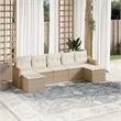 Afuera Living Contemporary 7 Piece Steel Sofa Set in Cream/Beige