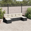 Afuera Living Contemporary 7 Piece Small Sofa Set in Black/Cream