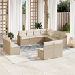 Afuera Living Contemporary 11 Piece Steel Sofa Set in Cream/Beige