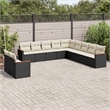 Afuera Living Contemporary Steel Large Sofa Set in Black/Cream