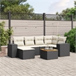 Afuera Living Contemporary 7 Piece Steel Sofa Set in Black/Cream